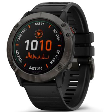 Смарт-часы Garmin Fenix 6X Pro Solar Titanium Carbon Grey DLC with Black Band 010-02157-21