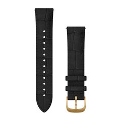 Ремешок быстросменный Garmin кожаный 20 mm черный с тиснением и фурнитурой с золотым напылением 010-12924-22