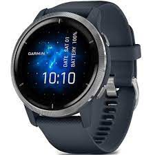 Смарт-годинник Garmin Venu 2 Silver Bezel with Granite Blue Case and Silicone Band (010-02430-10)
