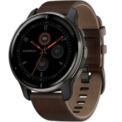 Смарт-часы Garmin Venu 2 Plus Slate S. Steel Bezel W. Slate Case And B. Leather Band 010-02496-15