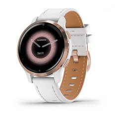 Смарт-часы Garmin Venu 2S Rose Gold with White Leather Band 010-02429-23