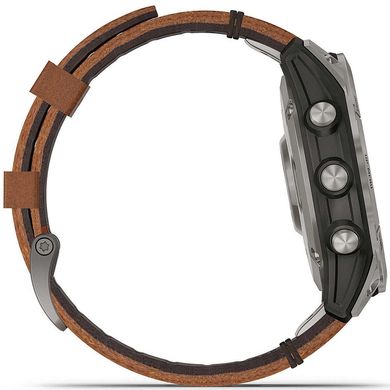 Смарт-часы Garmin Fenix 7 Sapphire Solar Titanium with Chestnut Leather Band 010-02540-31
