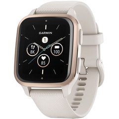 Смарт-годинник Garmin Venu Sq 2-Music Edition Peach Gold Aluminum Bezel with Ivory Case and Silicone Band 010-02700-11