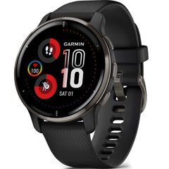 Смарт-часы Garmin Venu 2 Plus Slate Stainless Steel Bezel with Black Case and Silicone Band 010-02496-11
